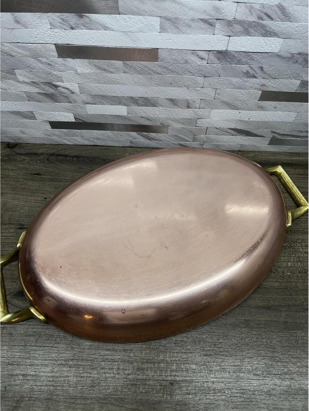 Vintage Copper Paul Revere Oval Pan Limited Edition 12"x8" Au Gratin Fish Pan